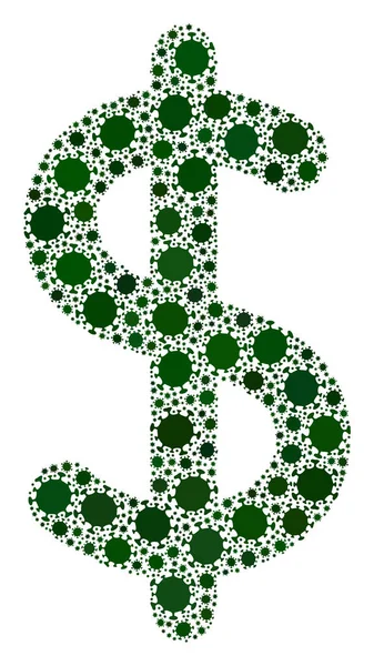 Ícone de Colagem de Coronavírus de Sinal de Dólar com Itens de Infecção — Fotografia de Stock