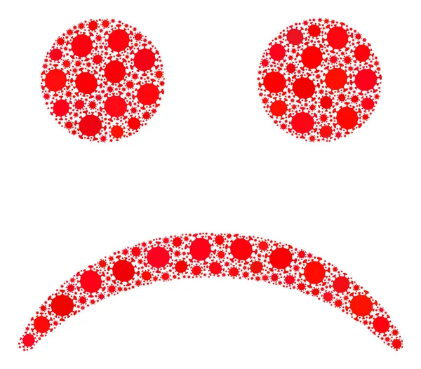 Sad Smiley Covid Virus Collage ikonen för infektionsobjekt — Stockfoto