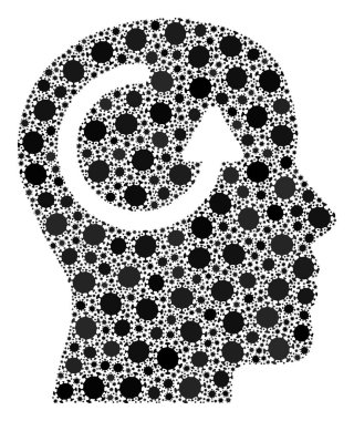 Enfeksiyon elementli Coronavirus Mozaik Simgesini hatırlayın