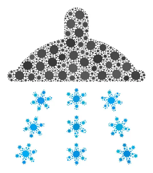 Chuveiro de neve Vírus Covid Mosaic Ícone de elementos de infecção —  Vetores de Stock