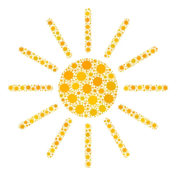 Sun Coronavirus Mosaic Icon of Infection Elements — Stock Vector