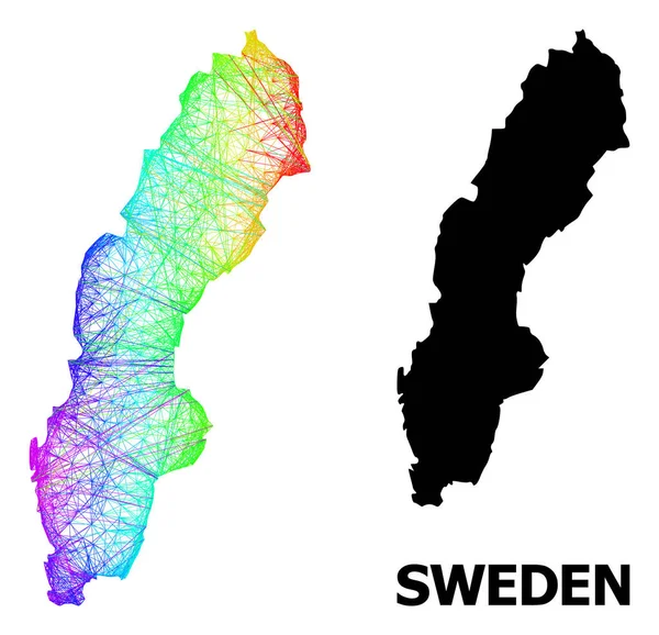 Carte nette de la Suède avec gradient de spectre — Image vectorielle