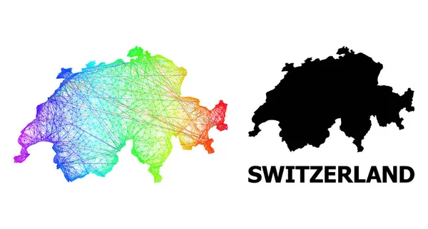 Карта Швейцарии со спектральным градиентом — стоковый вектор