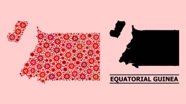 Ekvator Ginesi Haritası - Covid Virüs Biyolojik Tehlike Elementleri Kolajı