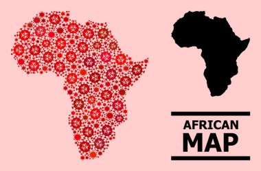 Afrika Haritası - Coronavirüs Biyolojik Tehlike Elementleri bileşimi