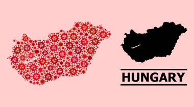 Macaristan Haritası - Covid Biyolojik Tehlike Elementleriyle Bileşim