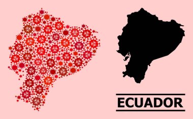 Ekvador Haritası - Coronavirüs Biyolojik Tehlike Elementleri bileşimi