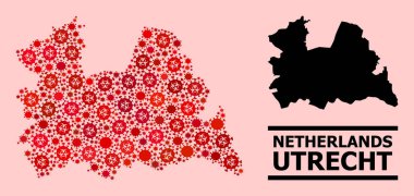 Utrecht Eyaleti Haritası - Covid-2019 Biyolojik Tehlike Elementleri