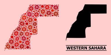 Batı Sahra Haritası - Covid Biyolojik Tehlike Ürünleri ile Mozaik