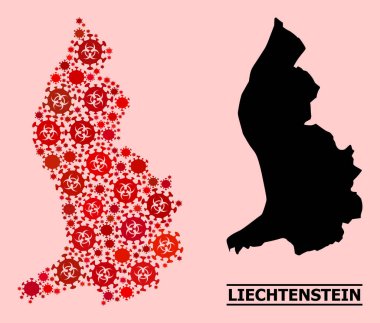 Lihtenştayn Haritası - Coronavirüs Biyolojik Tehlike Enfeksiyonu Simgelerinin Bileşimi