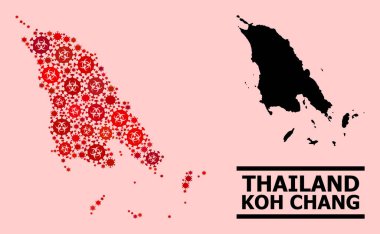 Koh Chang 'in Haritası - Covid Virüs Biyolojik Tehlike Ürünleri bileşimi