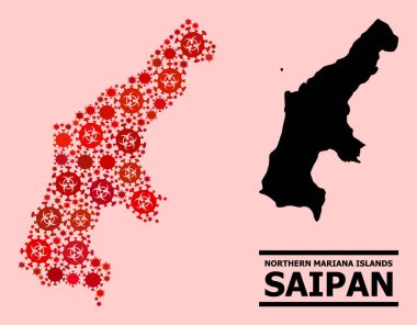 Saipan Adası Haritası - Covid Biyolojik Tehlike Elementlerinin Bileşimi