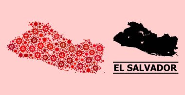 El Salvador Haritası - Covid Virüs Biyolojik Tehlike Elementleri bileşimi