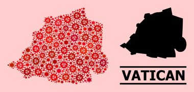 Vatikan Haritası - Covid Virüs Biyolojik Tehlike Elementleri Kolajı