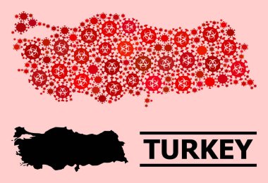 Türkiye Haritası - Covid Virüs Biyolojik Tehlike Elementleriyle Bileşim