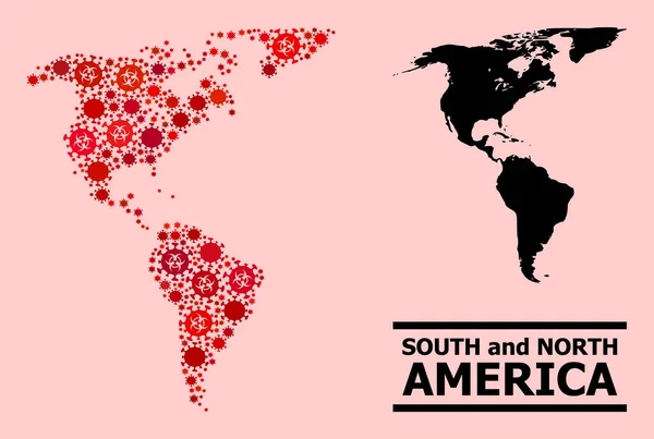 南米地図-南米地図と旅行に出かけよう。 — ストックベクタ