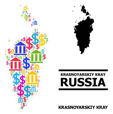 Krasnoyarskiy Finans ve Ticari Parçalar Vektör Mozaik Haritası