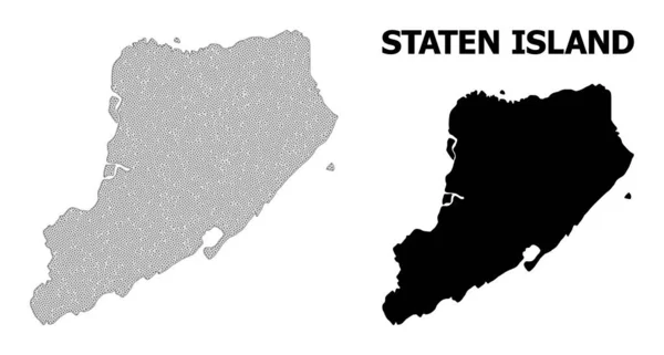 Malla de red poligonal Mapa vectorial de alto detalle de las abstracciones de Staten Island — Vector de stock