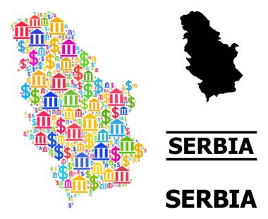 Sırbistan 'ın Maliye ve Ticaret Parçacıkları Mozaik Haritası