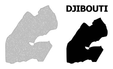 Cibuti Soyutlamalarının Çokgen 2B Yüksek Çözünürlüklü Vektör Haritası