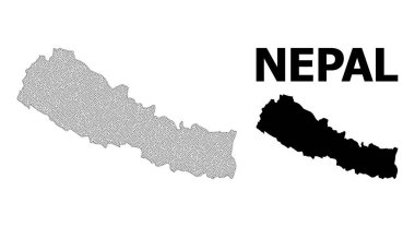 Nepal Soyutlamalarının Çokgen 2B Ağlı Yüksek Detay Vektör Haritası