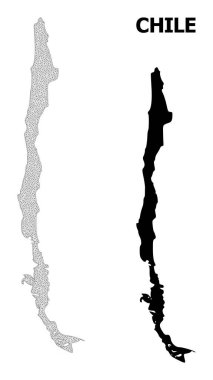 Çokgen Karkas Örgü Yüksek Çözünürlüklü Şili Soyutlamaları Vektör Haritası