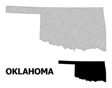 Oklahoma Eyaletinin Çokgen Kablo Çerçevesi Yüksek Çözünürlüklü Vektör Haritası