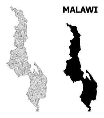 Malawi Soyutlamalarının Çokgen Ağ Yüksek Çözünürlüklü Vektör Haritası