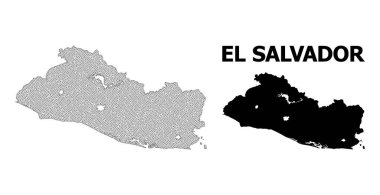 El Salvador Soyutlamalarının Çokgen 2B Yüksek Çözünürlüklü Vektör Haritası
