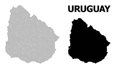 Çokgen Kablo Çerçevesi Uruguay Soyutlamalarının Yüksek Çözünürlüklü Vektör Haritası