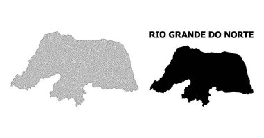 Rio Grande 'nin Çokgen Ağ Ağları Yüksek Detay Vektör Haritası Norte Eyaleti Özeti