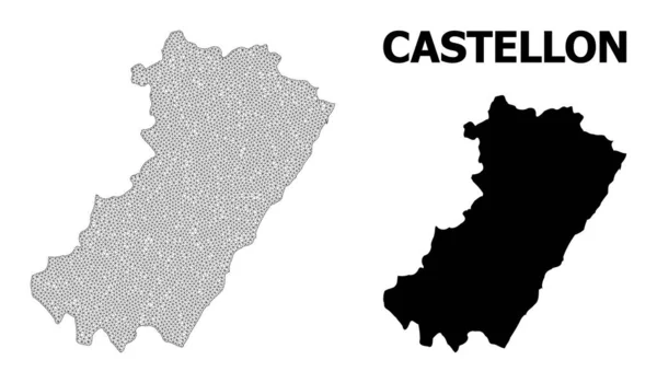 Malla poligonal 2D Mapa vectorial de alta resolución de la provincia de Castellón Abstracciones — Vector de stock