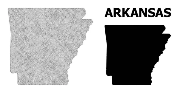 Polygonal Carcass Mesh High Detail Vector Mapa Streszczeń Stanu Arkansas — Wektor stockowy