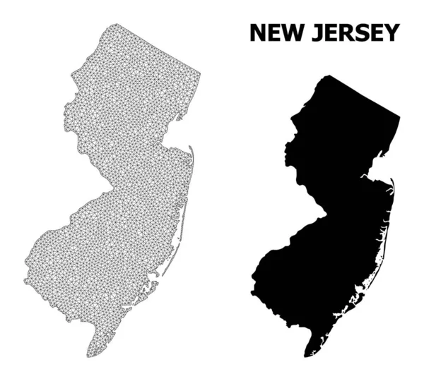 Mapa vectorial de alta resolución de malla 2D poligonal de abstracciones del estado de Nueva Jersey — Vector de stock