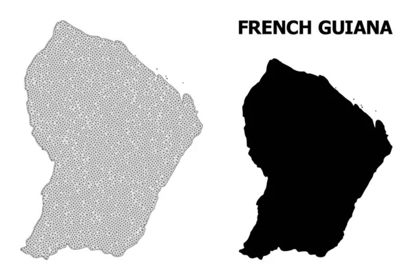 Fransız Guyanası Soyutlamalarının Çokgen Gövdesi Yüksek Ayrıntılı Vektör Haritası — Stok Vektör