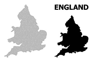 Çoklu Gövde Ağları Yüksek Detay Vektör Haritası İngiltere Soyutlamaları