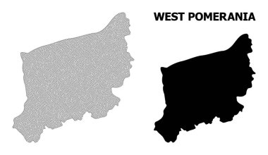 Batı Pomerania Eyaleti Soyutlamalarının Çokgen İskelet Yüksek Detay Vektör Haritası