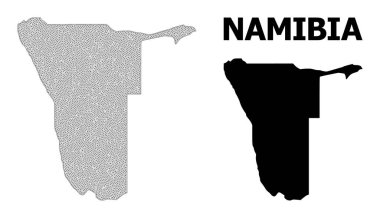 Namibya Soyutlamalarının Çokgen Gövdesi Yüksek Çözünürlüklü Vektör Haritası