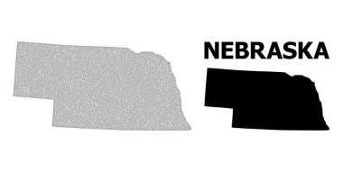 Nebraska Devlet Soyutlamalarının Çokgen Gövdesi Yüksek Çözünürlüklü Vektör Haritası