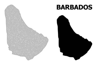 Barbados Soyutlamalarının Çokgen 2B Ağlı Yüksek Detay Vektör Haritası