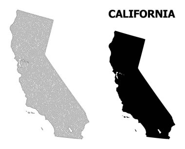 Kaliforniya Soyutlamalarının Çokgen Ağ Yüksek Detaylı Vektör Haritası