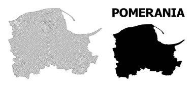 Pomerania Eyaleti Soyutlamalarının Çokgen Ağ Yüksek Detay Vektör Haritası