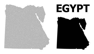 Mısır 'ın Çokgen 2B Ağlı Yüksek Detay Vektör Soyutlamaları Haritası