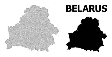 Belarus Soyutlamalarının Çokgen Kablo Çerçevesi Yüksek Çözünürlüklü Vektör Haritası