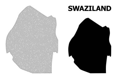 Svaziland Soyutlamalarının Çokgen Ağ Yüksek Çözünürlüklü Vektör Haritası