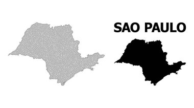 Sao Paulo Eyaleti Soyutlamalarının Çokgen Kablo Çerçevesi Yüksek Çözünürlüklü Vektör Haritası
