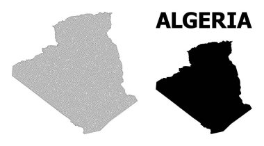Cezayir Soyutlamalarının Çokgen İskelet Yüksek Detay Vektör Haritası