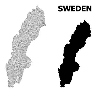 İsveç Soyutlamalarının Çokgen Kablo Çerçevesi Yüksek Detay Vektör Haritası