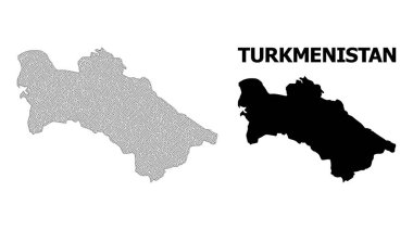 Türkmenistan Soyutlamalarının Çokgen 2B Ağlı Yüksek Detay Vektör Haritası
