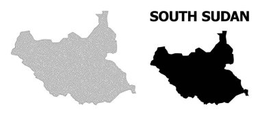 Güney Sudan Soyutlamalarının Çokgen Kablo Çerçevesi Yüksek Çözünürlüklü Vektör Haritası